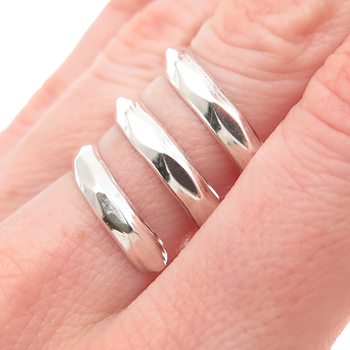 Dominique Dinouart Sterling Vintage Mexico Modernist Adjustable Ring Size 8.25