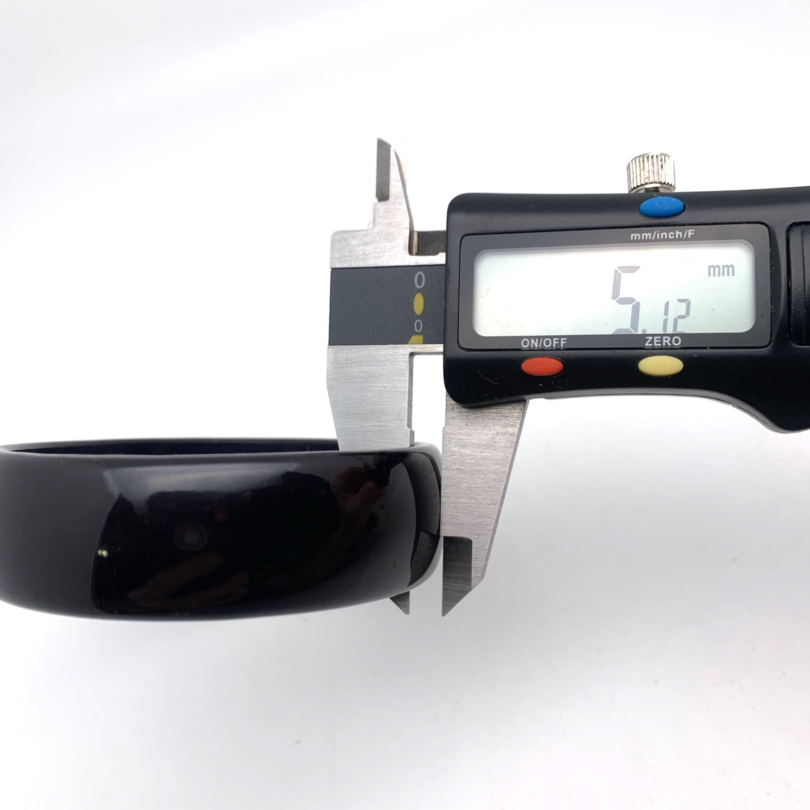 Vintage 21 mm Wide BAKELITE 7-7/8″ Bangle Bracelet Shiny Black TESTED