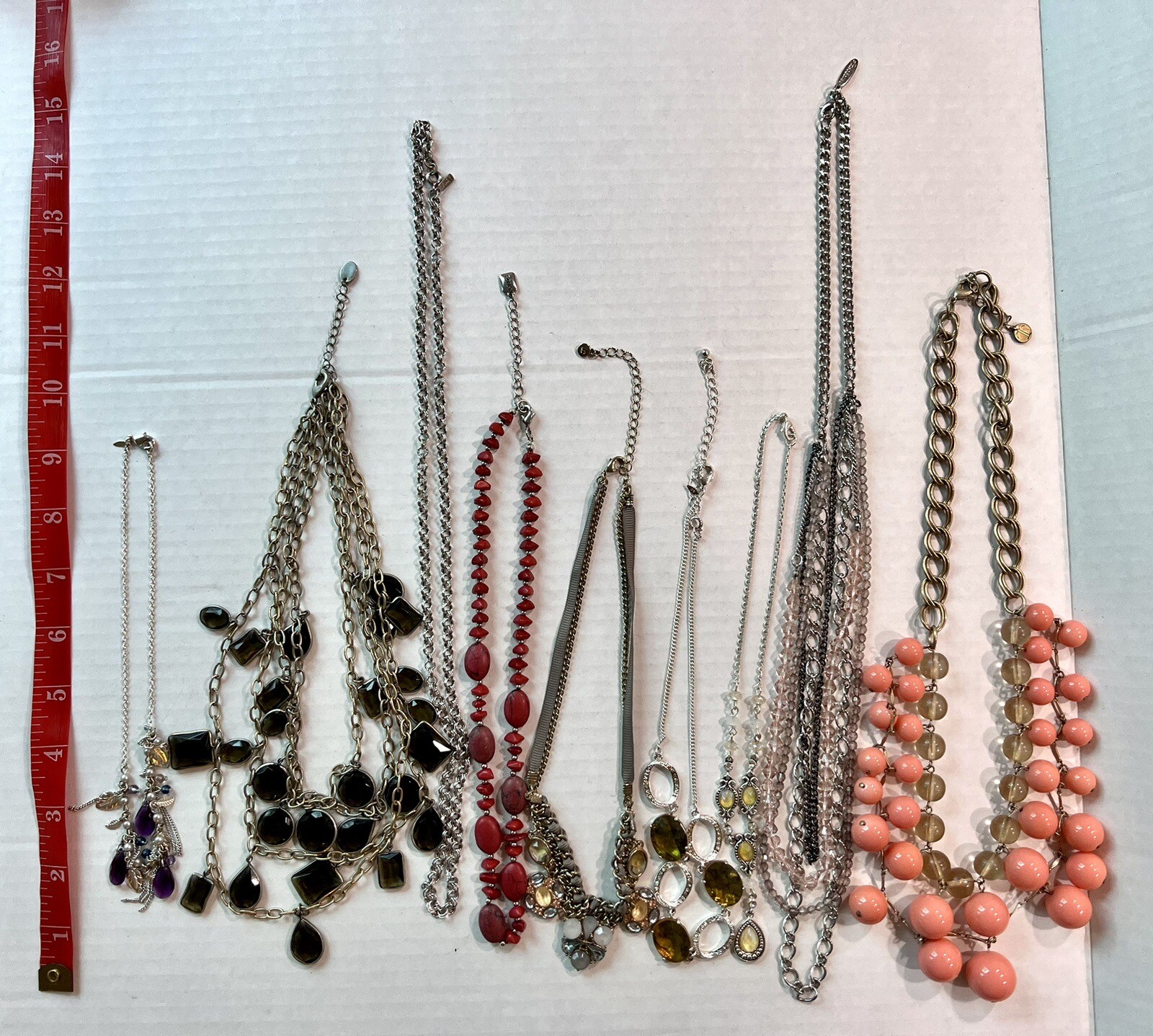 Designer Necklaces Lot Danielle Stevens Avon Chaps Monet Talbots LC 14-28” 9ct