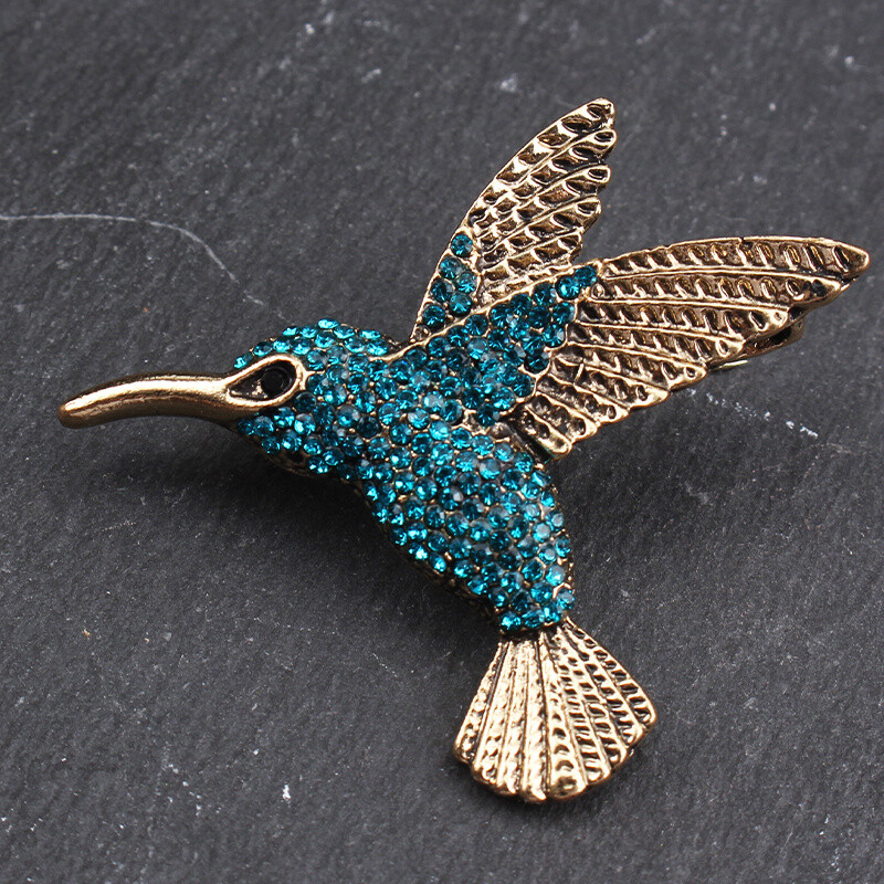 Retro Fashion Cute Simple Hummingbird Brooch Women Men Jewelry Gift