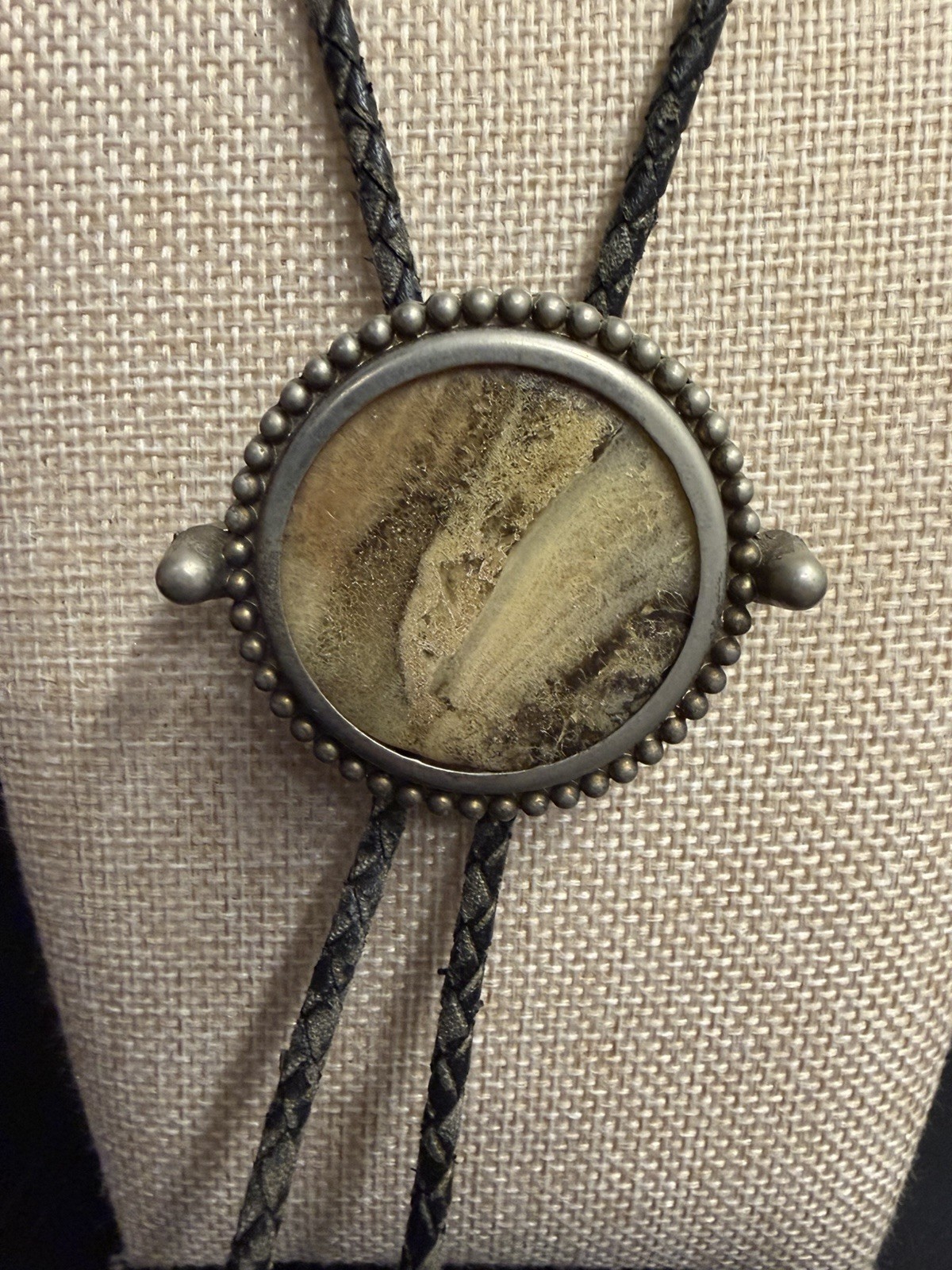 Estate Stunning 70s Style Vintage Natural Stone South Western Bolo Tie