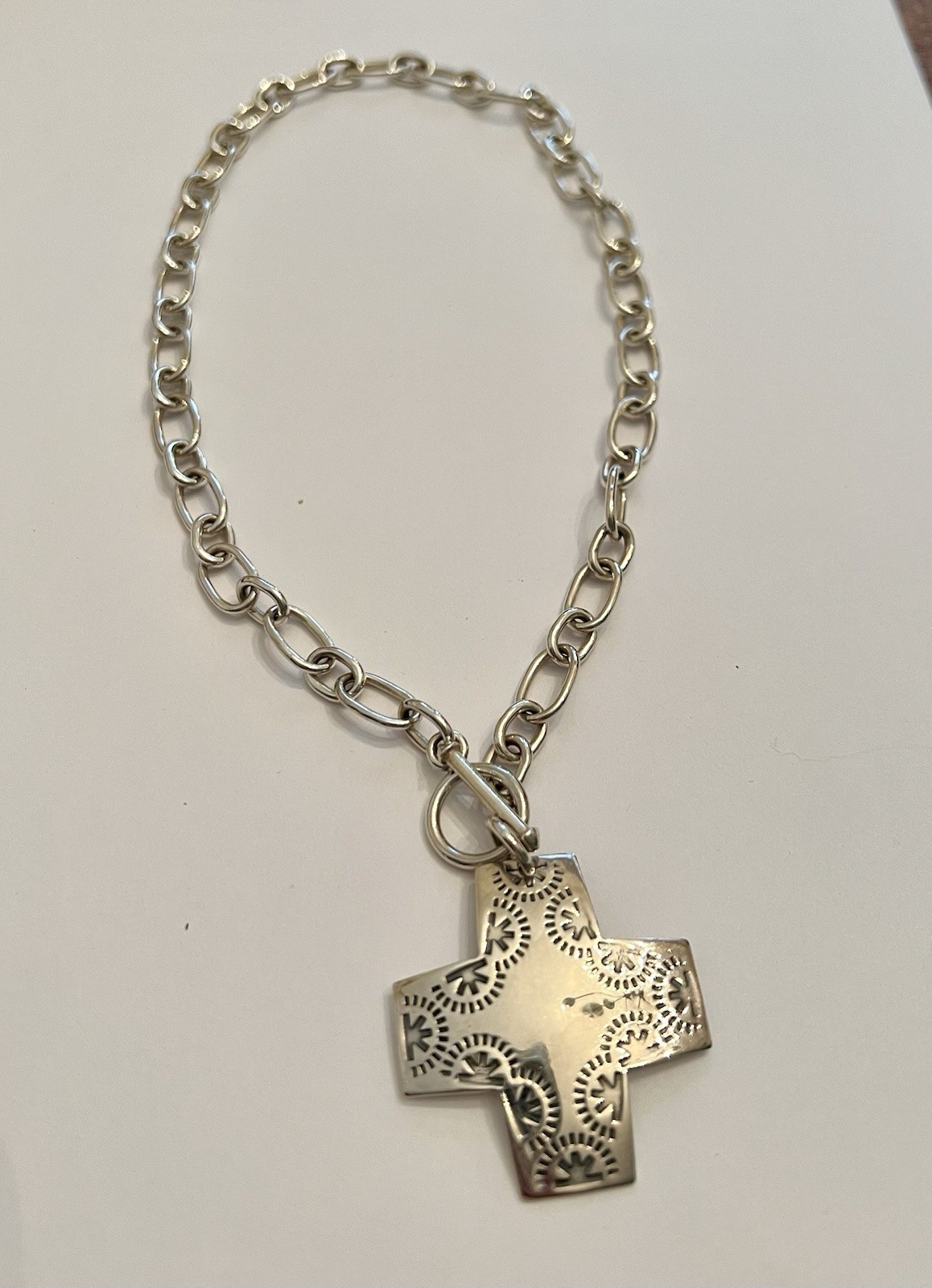 Vintage Silpada Sterling Silver Cross Pendant Chain Virtuosity Necklace