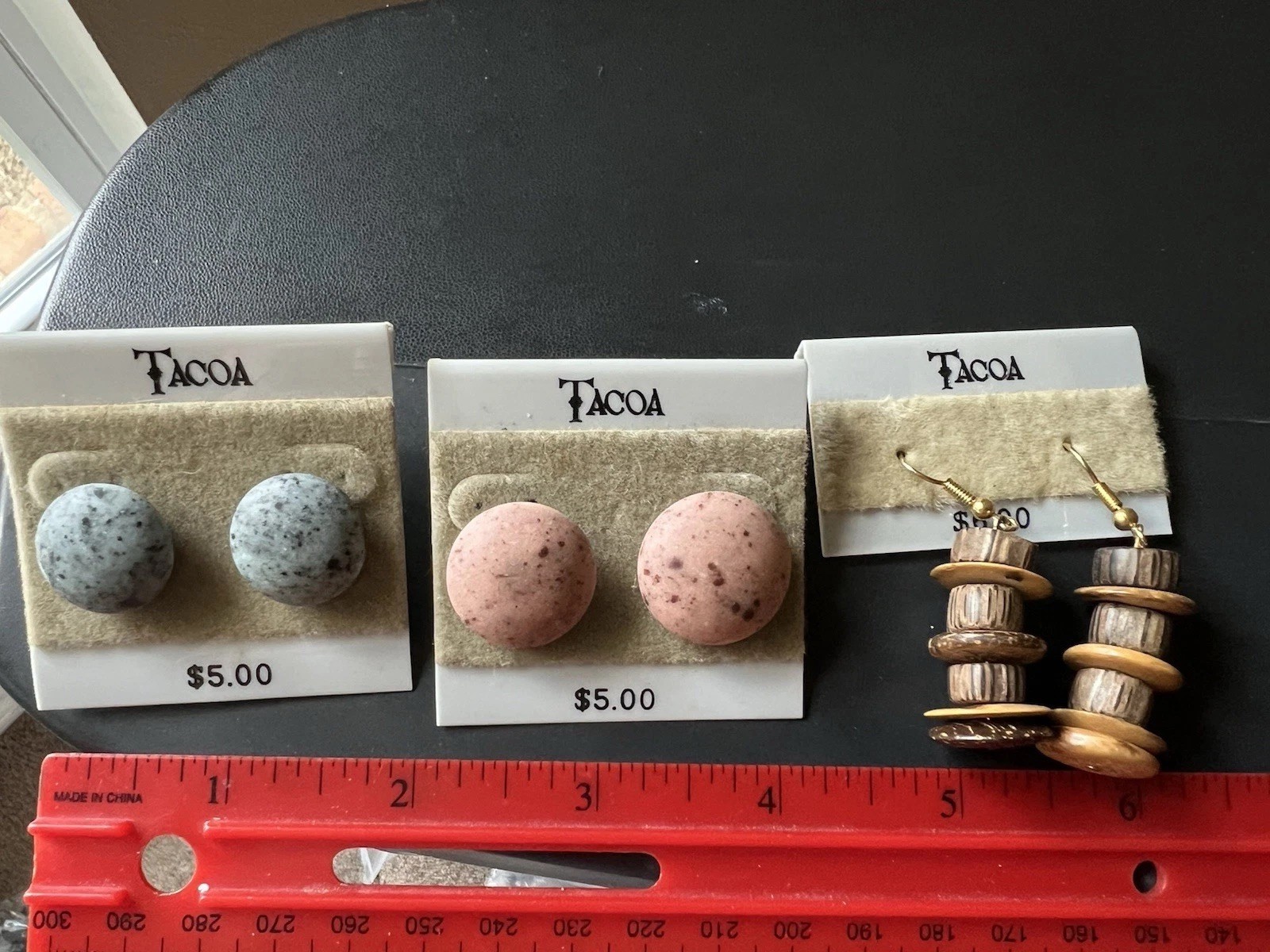 Tacoa Earrings Three Pair New On Card Vintage