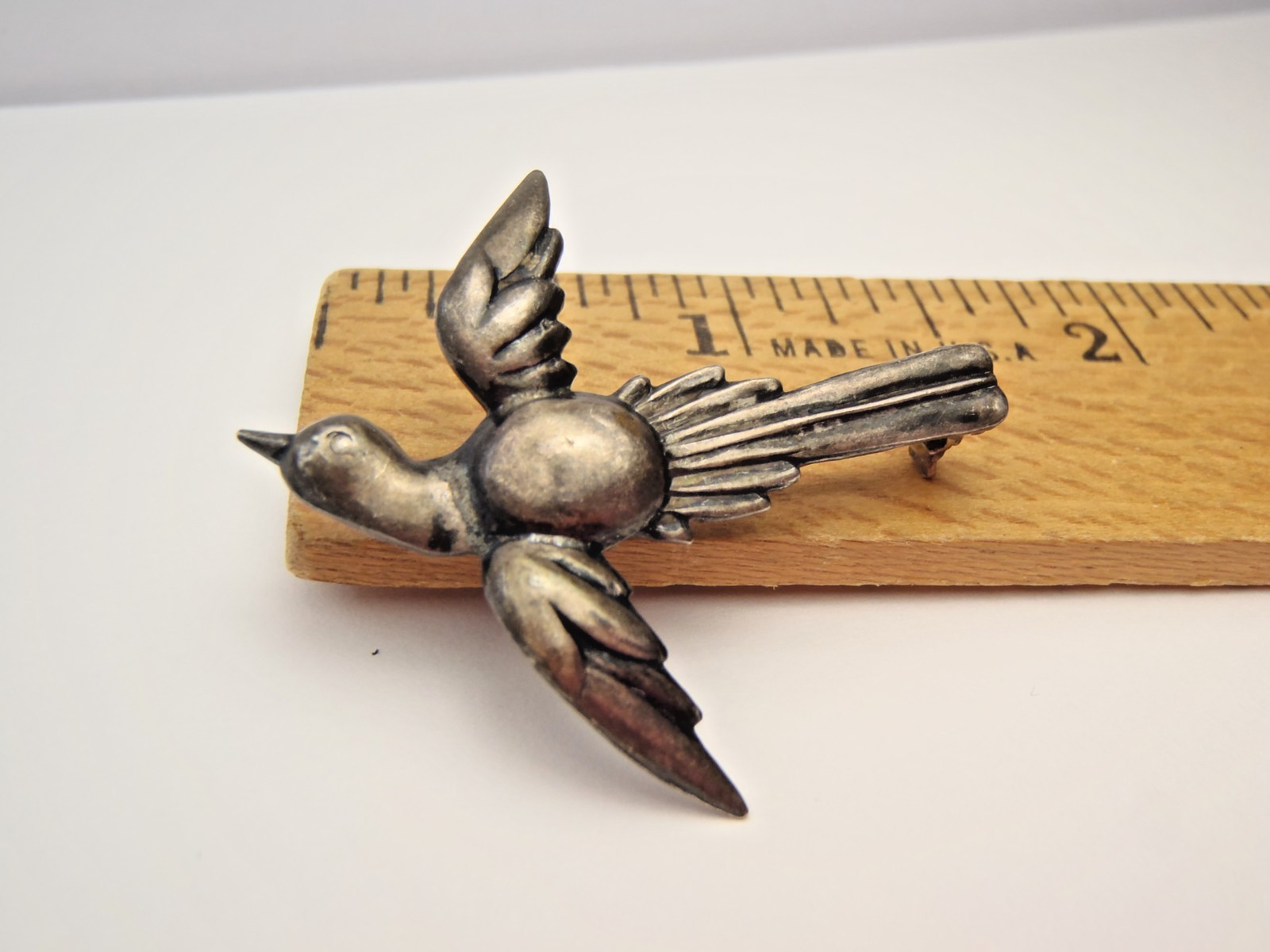 925 Sterling Silver Antique Art Deco Holy Spirit Pin Brooch
