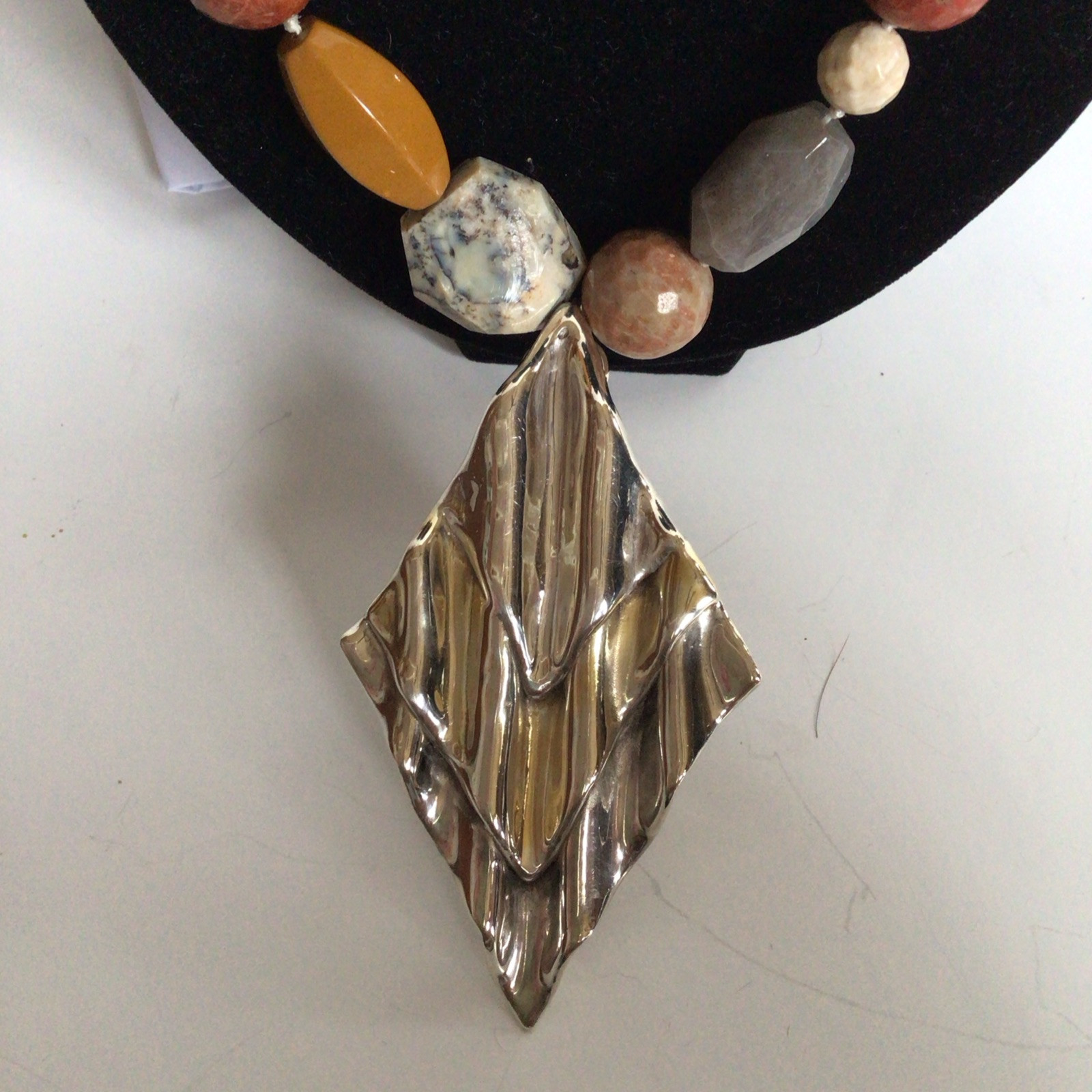 GORGEOUS SEBBAG VON MUSULIN NECKLACE DINOUART PENDANT STERLING
