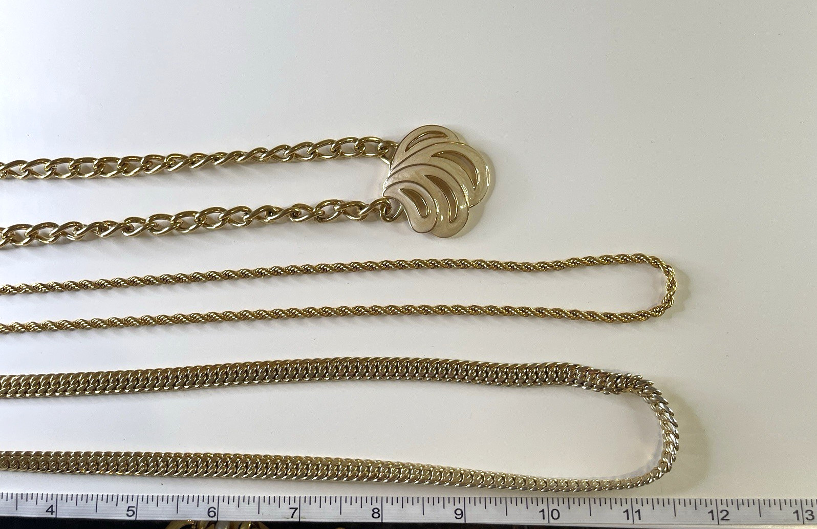 Vtg NAPIER Choker NECKLACE LOT Enamel Rope Chain Heavy Classic 3 Pieces 18″-24″