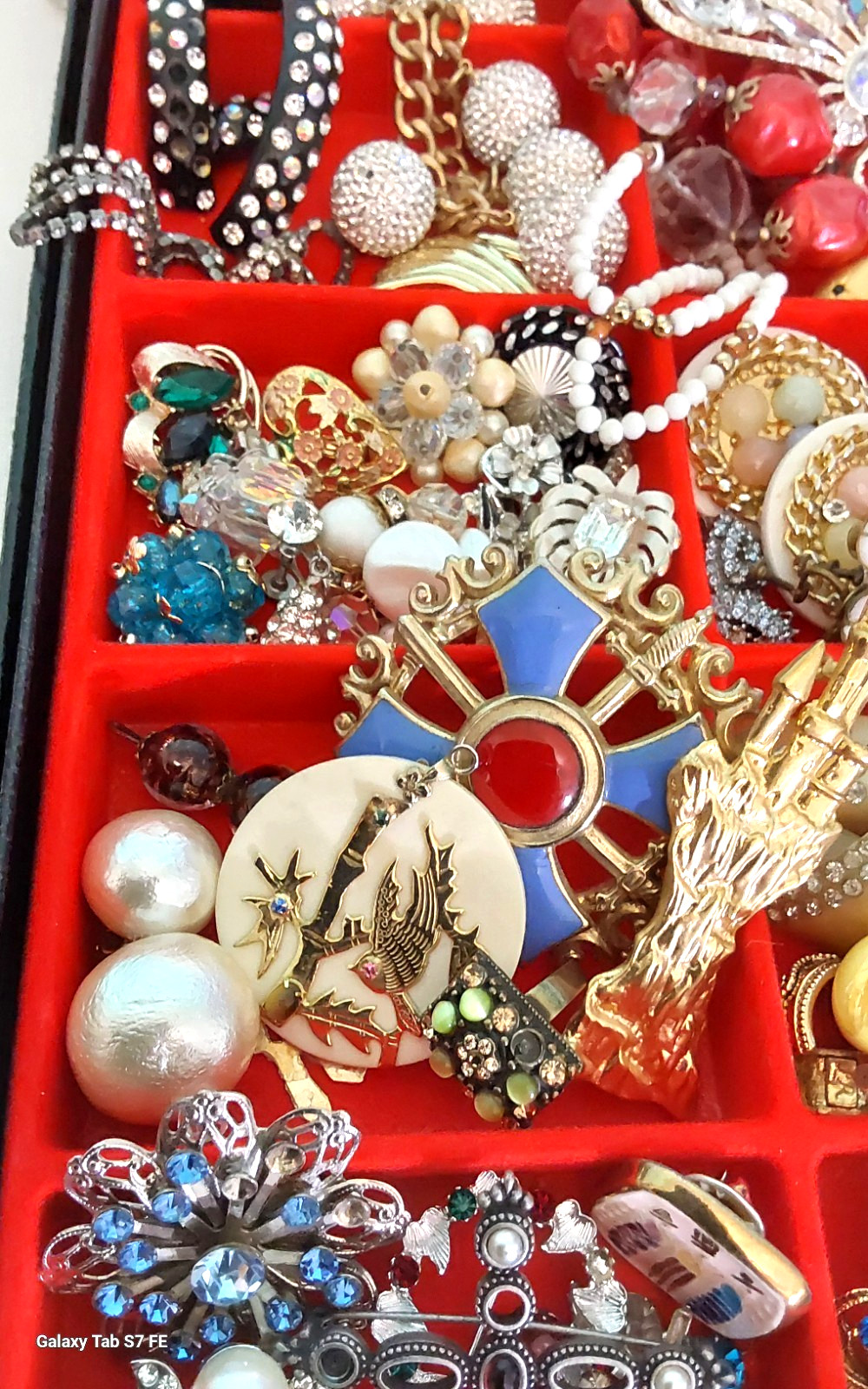 Vintage Rhinestone Necklace Brooch Earring Unique Mix Few Signed Repair Lot