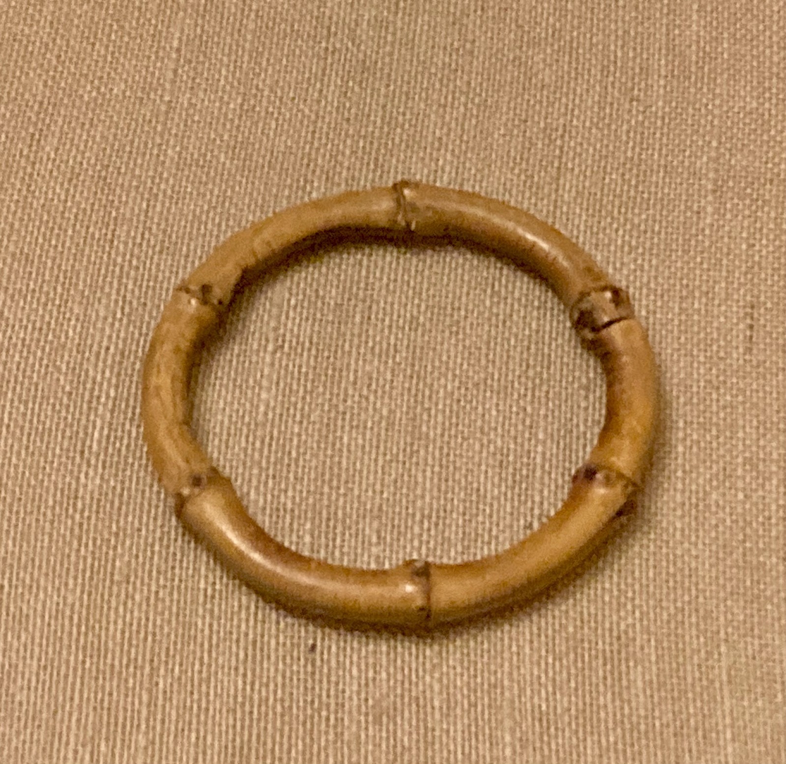 Vintage Burned Bamboo Wood Bangle Bracelet Rustic Boho Lot of 2