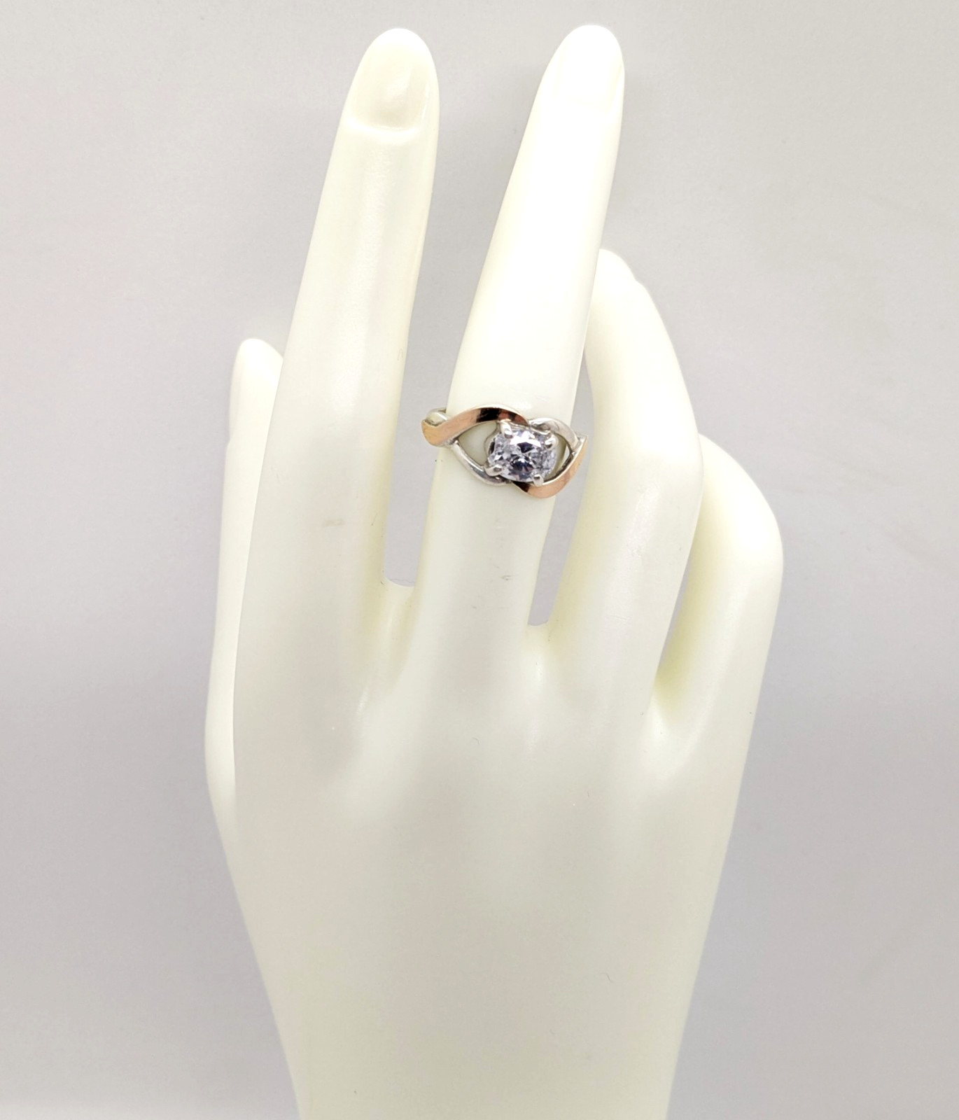 Vintage Luxury RING Silver 925 with Gold Inlay 375 -size: 7.5US (17.5mm)| UA #21