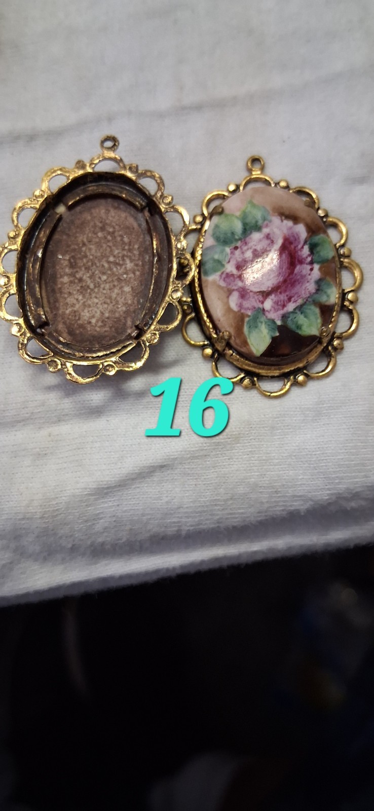 Vintage Costume Jewelry Mixed Lot 9pc Gold/Blue Necklace Brooch Earrings