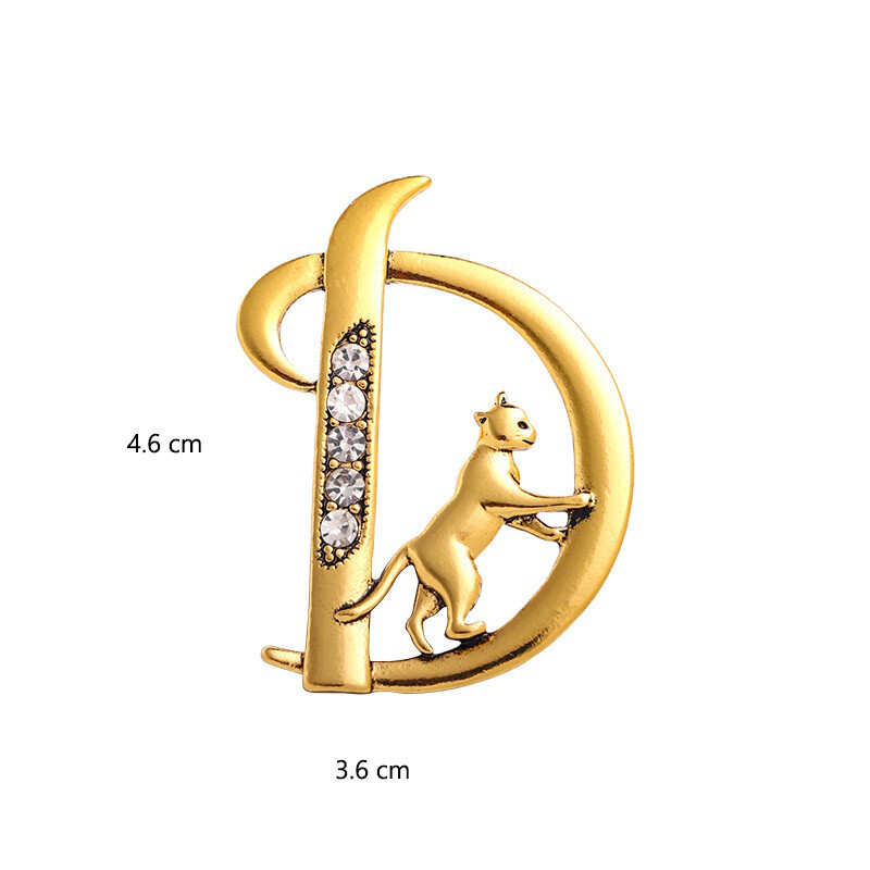 Retro Cat Brooch Moon Rhinestone Alloy Suit Accessories Brooches Jewelry Gift