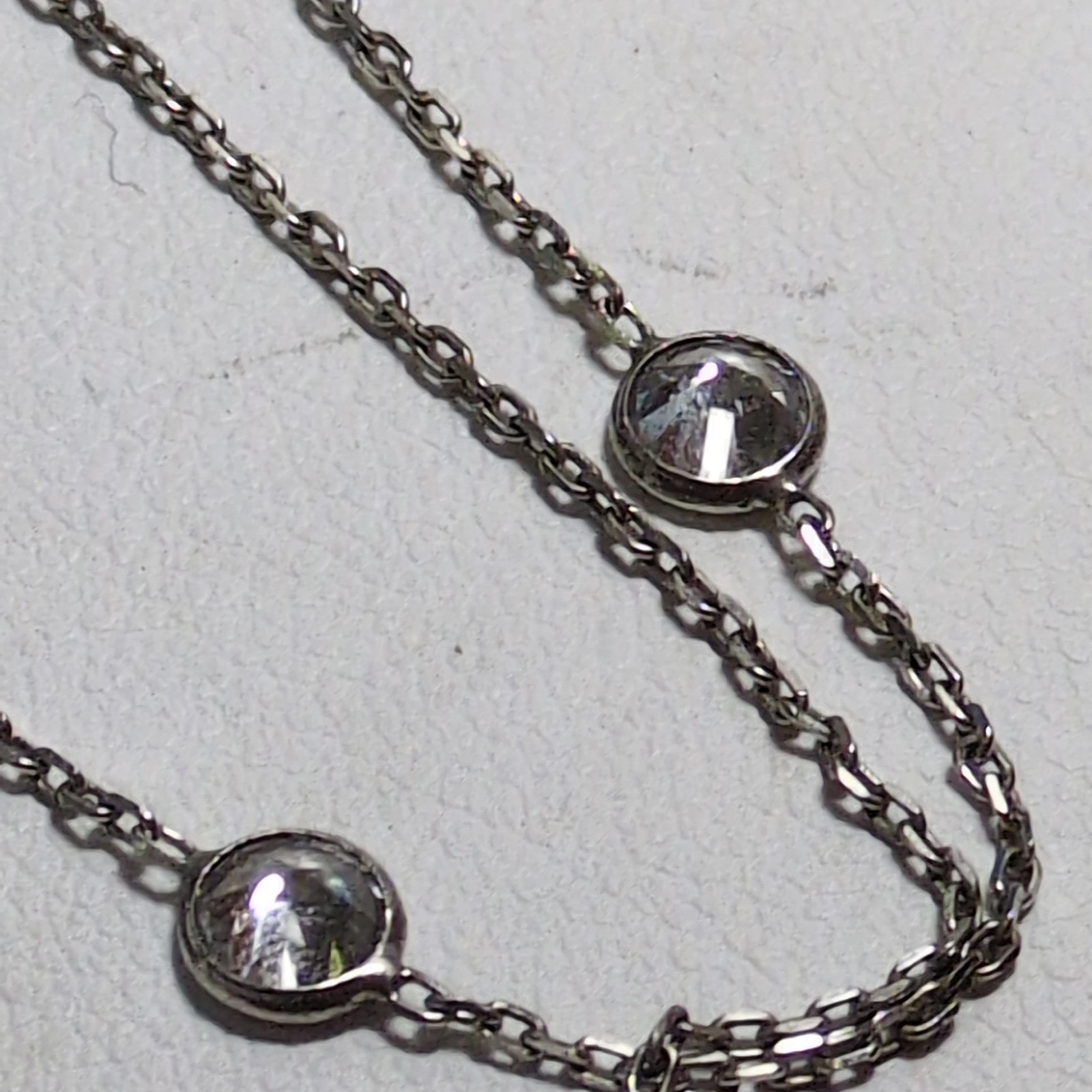 Celestial 925 Silver Crystal North Star Double Layered Chain Necklace 14-16″