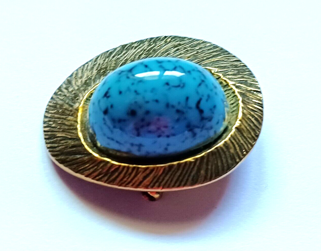 Vintage Signed Zentall Faux Turquoise Brooch