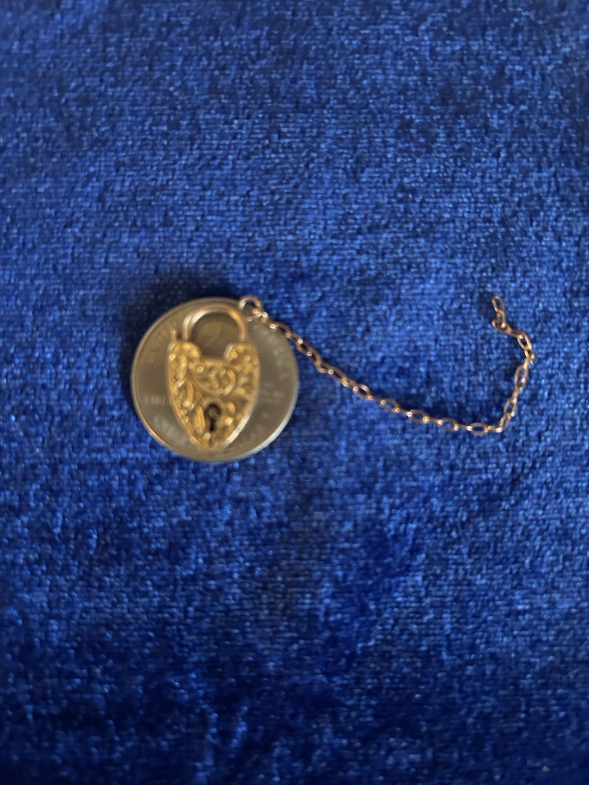 Vintage Circa30s 9ct Solid Gold Padlock Pendant or Charm With Floral Scrolls Old