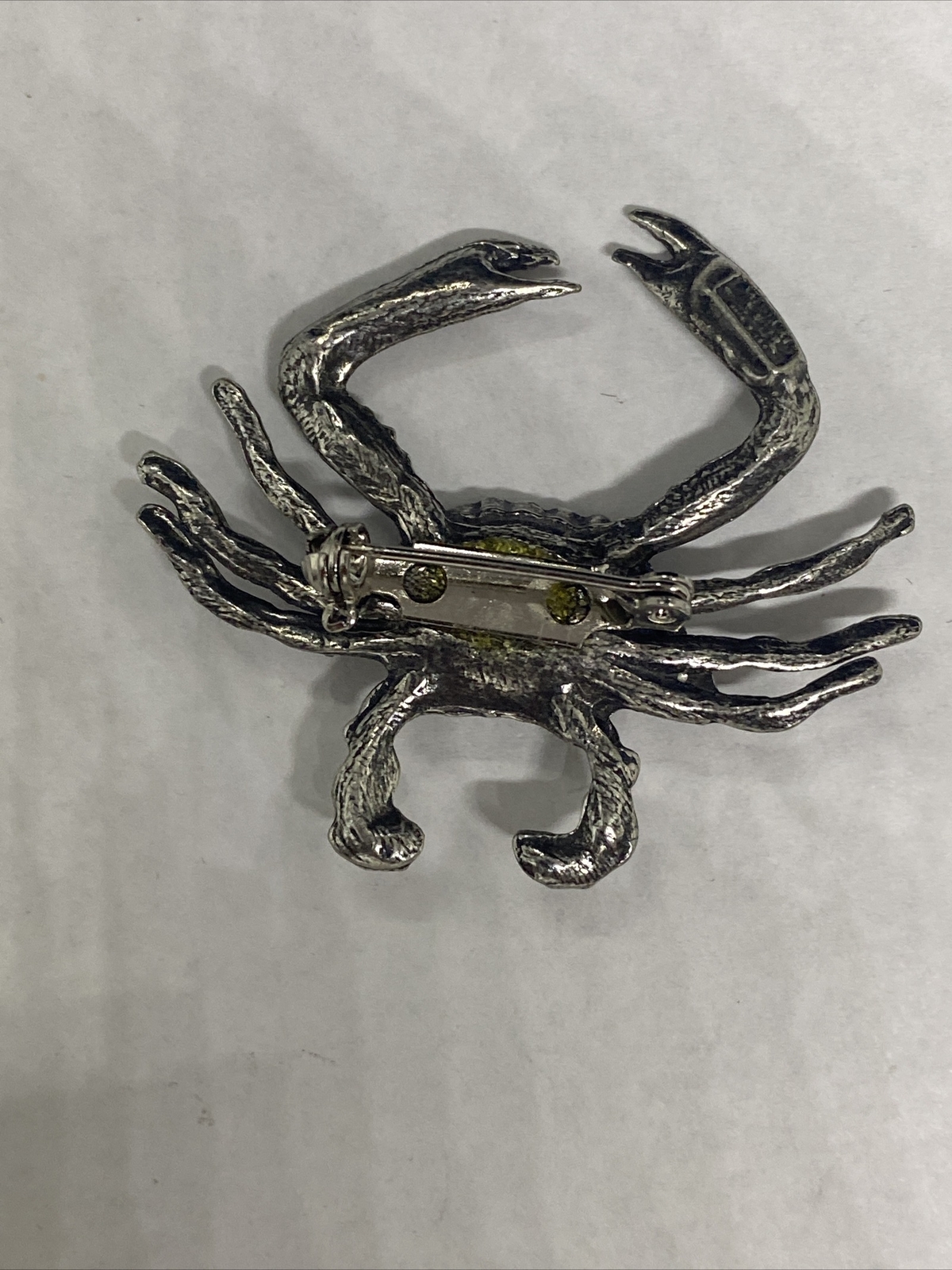 Vintage Salisbury Pewter Crab Brooch Pin Ocean Beach Animal Jewelry Signed 2″