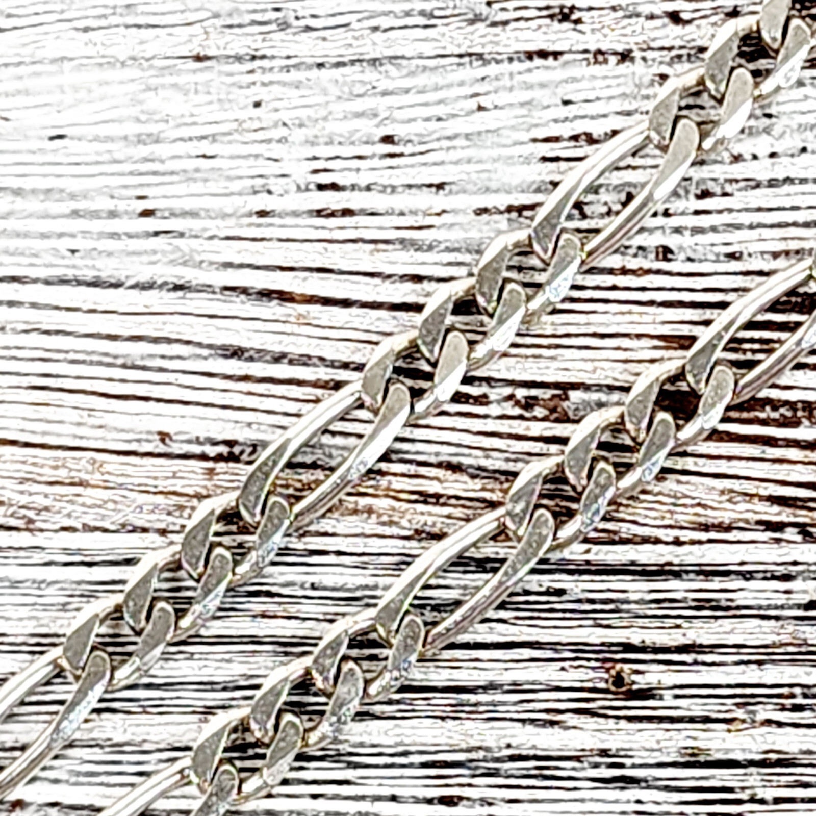 VINTAGE FIGARO LINK STERLING SILVER 925 CHAIN NECKLACE 16″ RETRO