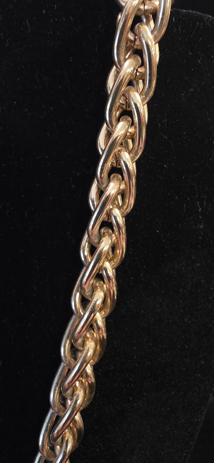 Vintage Monet Rope Chain Necklace Gold Tone, 36″ long 8.4mm Thick
