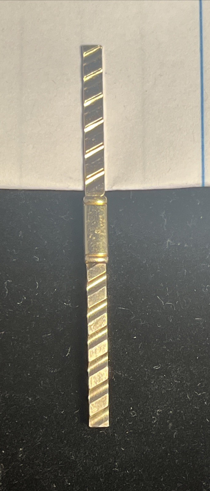 Vintage Hadley Fancy Collar Bar/Stay/Gold Plated Brass/Signed/USA/2 1/8 Inches