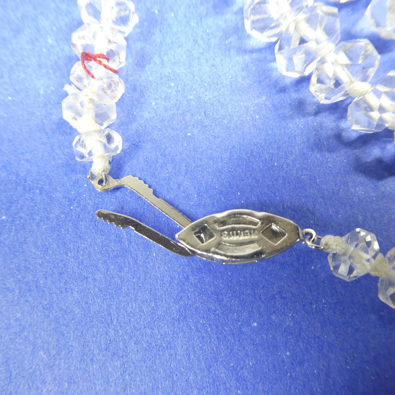 Faceted Crystal Necklace Vintage Graduated Clear 37″ Long Heavy 139g Estate