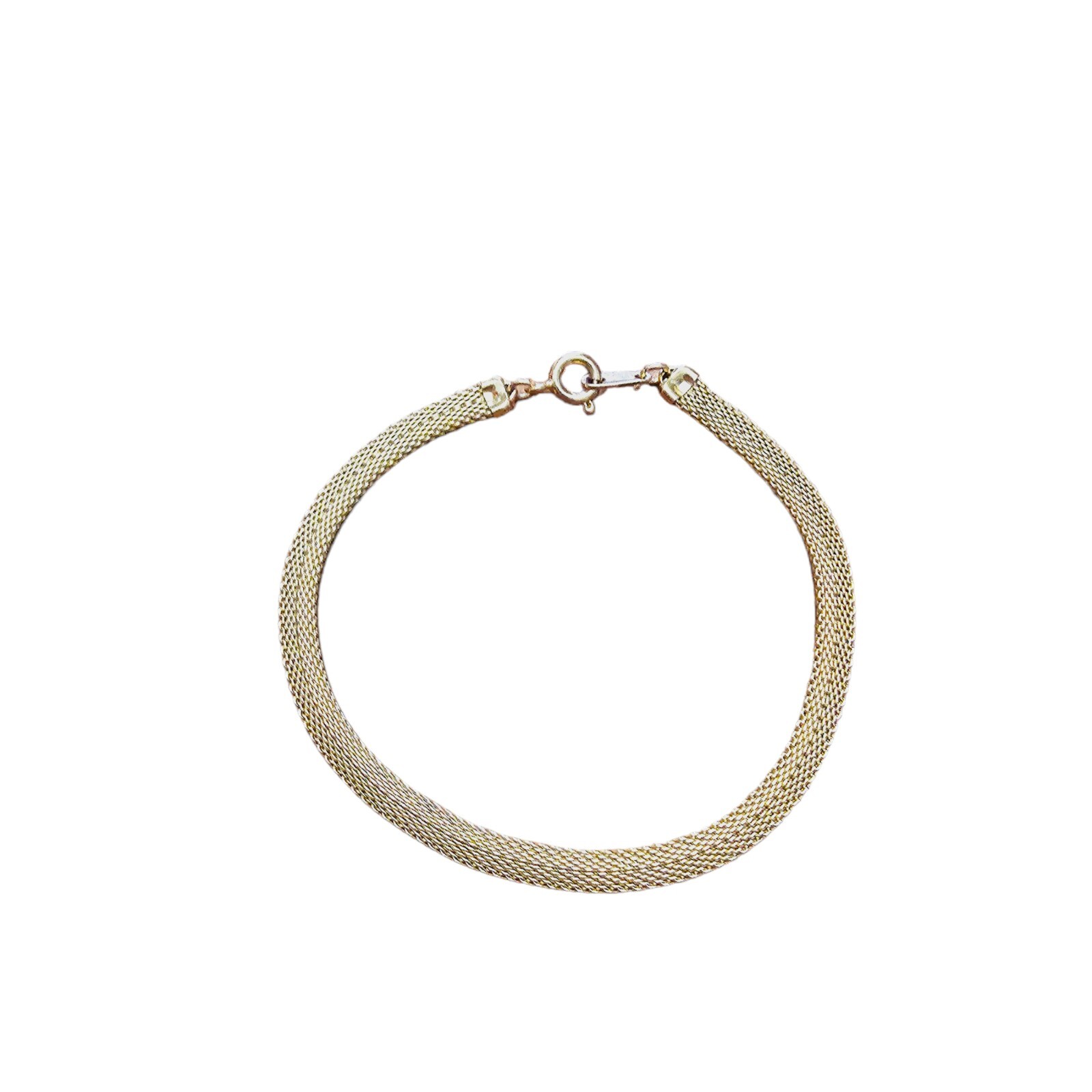 Vintage Crown TRIFARI MESH Bracelet Gold Tone 7.25 in