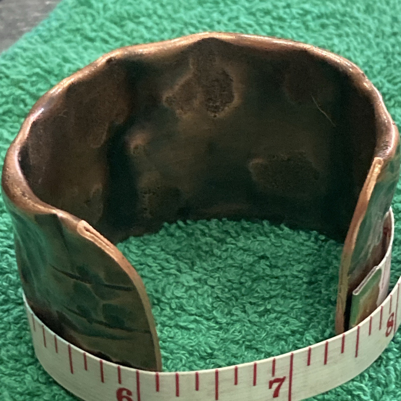 Vintage Brutalist Modernist Thick Copper Cuff small to average size wrist’s