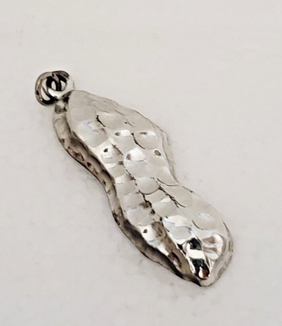 PEANUT CHARM ~ VINTAGE ~ SILVER TONE ~ 1 1/2 INCH