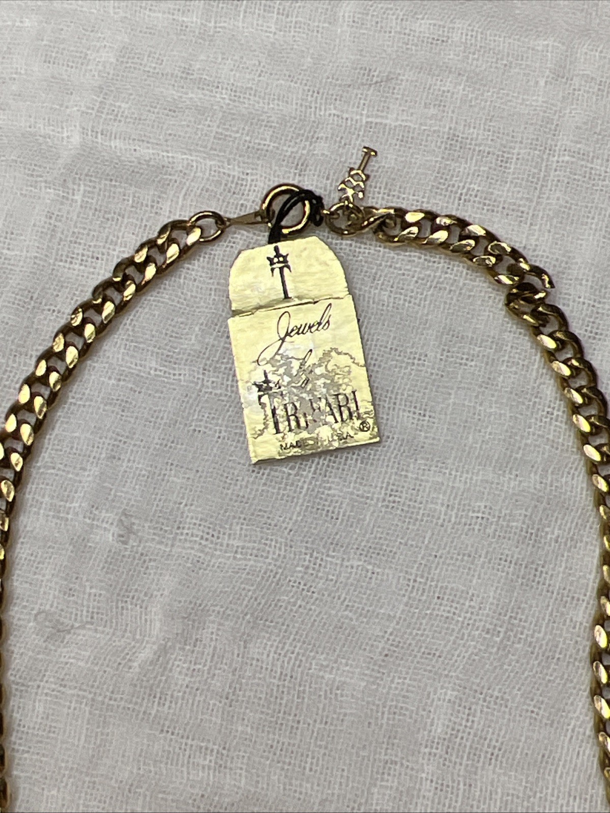 VTG NWT Crown Trifari Jewels Antique Gold Roman Coin Bib Necklace 15” 1978-85