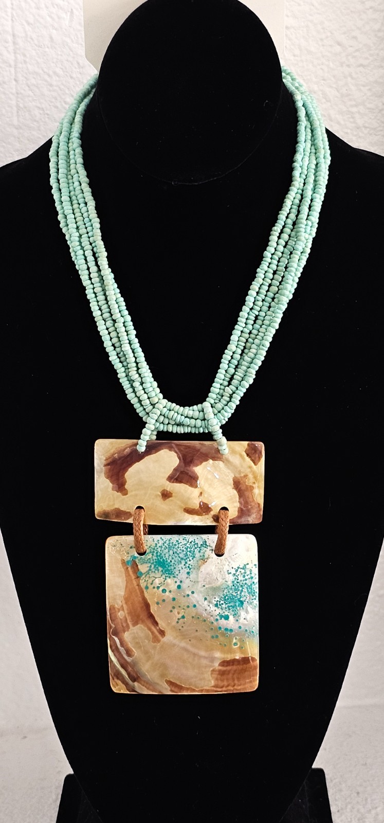 Made in the Philippines Rare necklace handmade and vintage made of seashell,