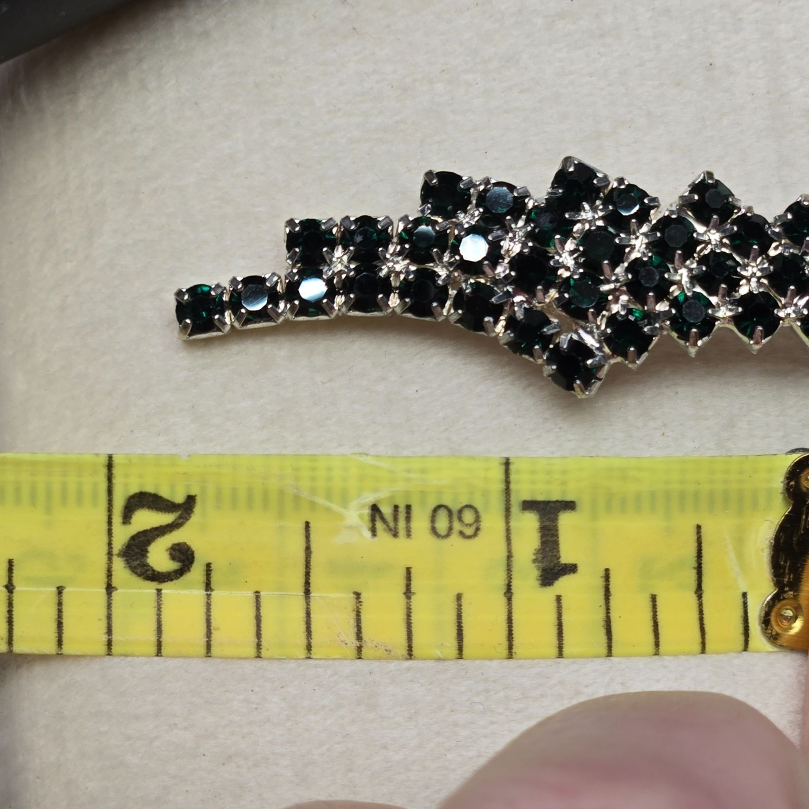 VTG Sterling Emerald Green Rhinestone Earrings Chandelier Waterfall Design 925