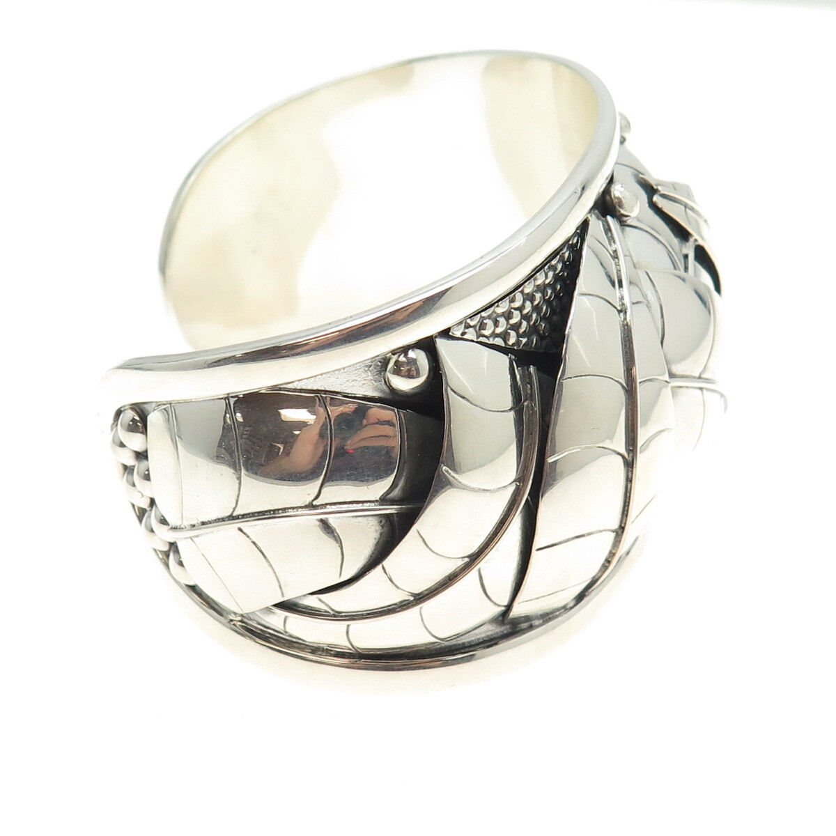 DOMINIQUE DINOUART 925 Sterling Silver Vintage Mexico Modernist Bracelet 6.75″