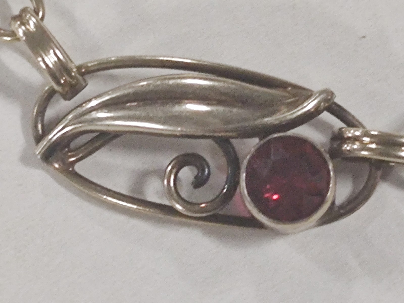 Vintage Carl Art 1/20 12K Gold Filled on Silver Bracelet Red Glass Stones Mid…