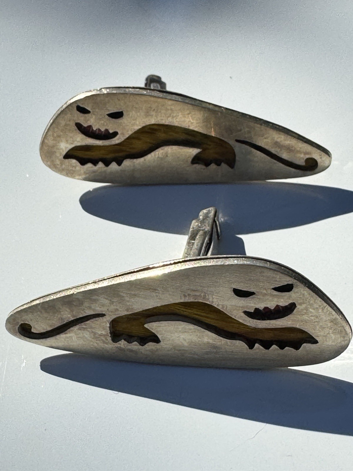 Sterling Silver LOS CASTILLO jaguar cufflinks vintage