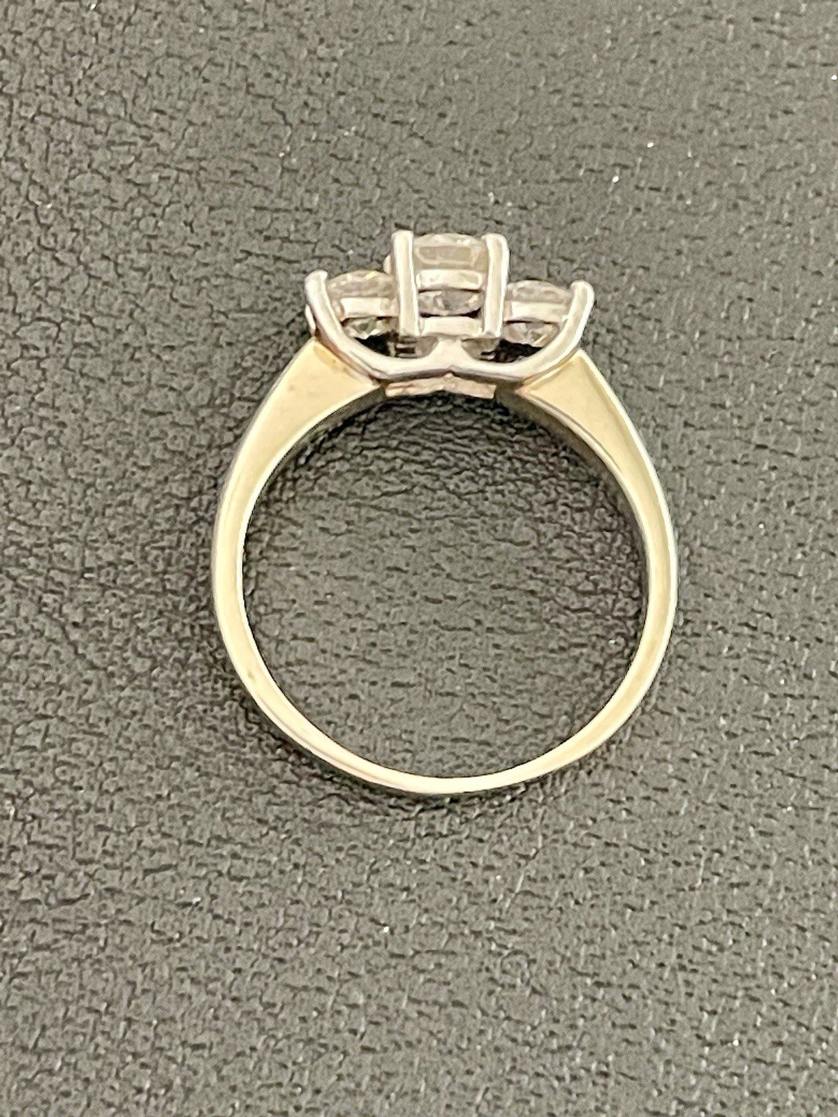 14k White Gold and Platinum 1.00CTW Three Stone Diamond Ring (G27)