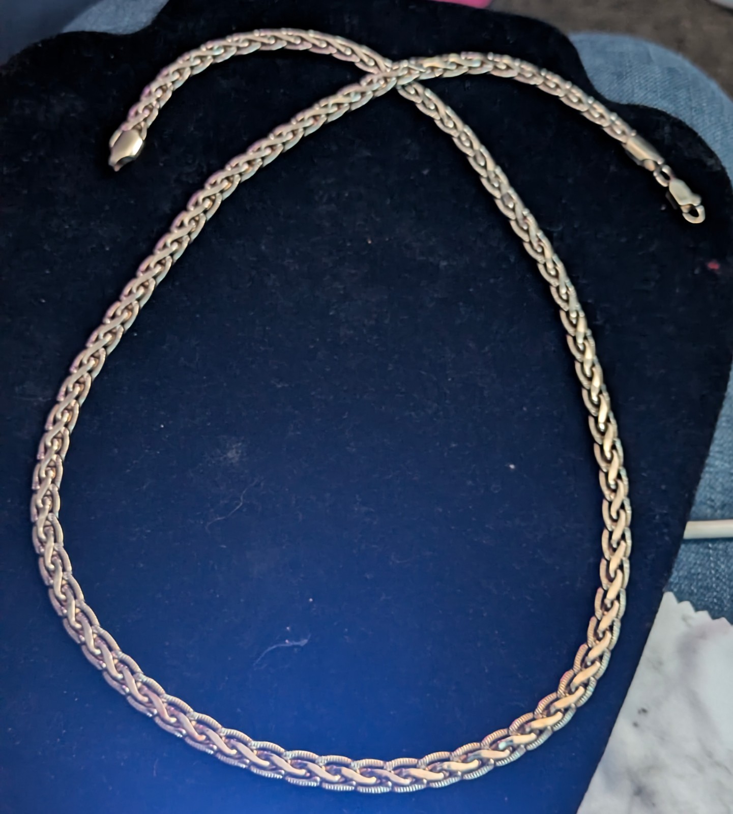 Heavy Vintage 14K Gold-Filled Woven Wheat Chain Necklace – 24 Inches, 49.07g