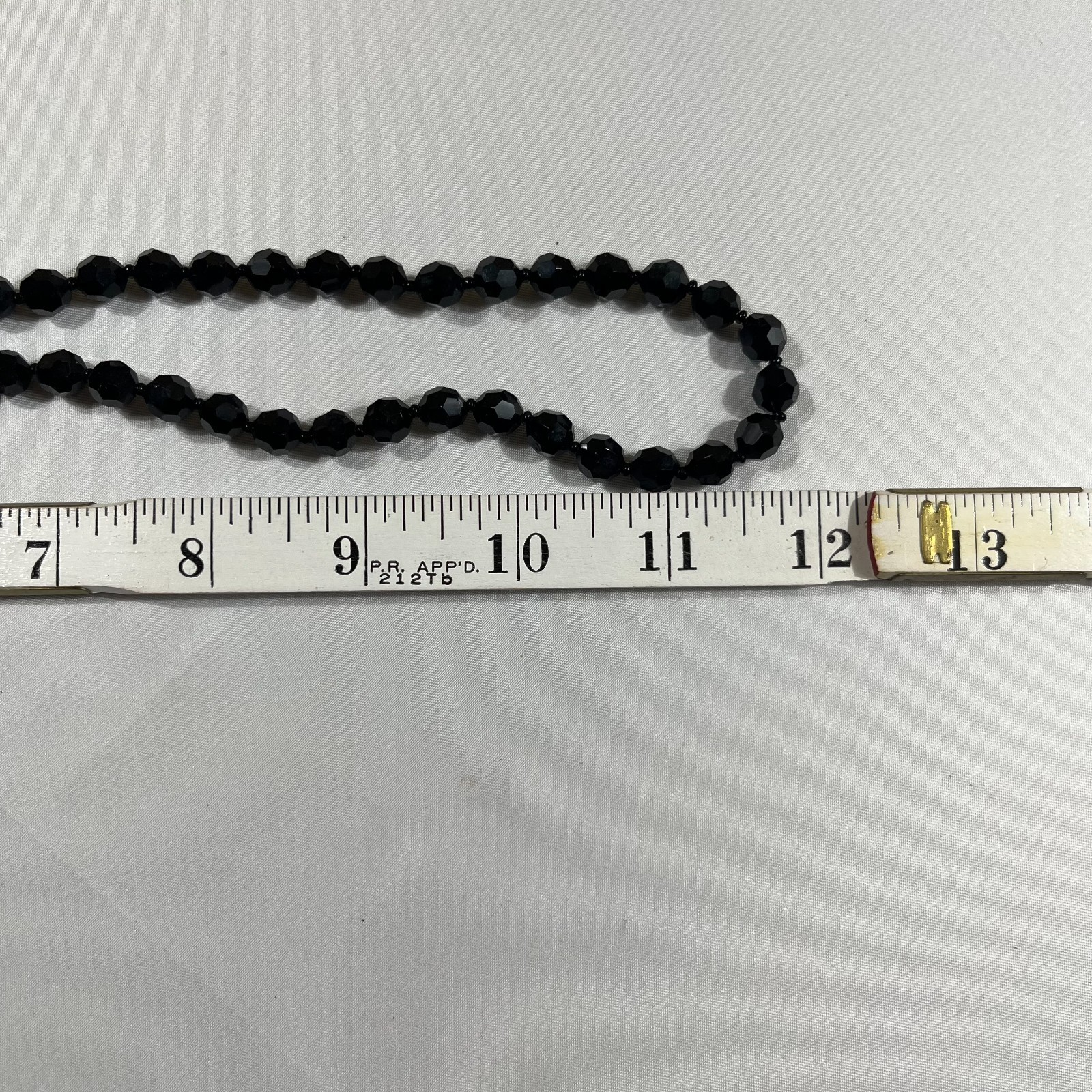 Vintage Black Faceted Glass Beaded Necklace Choker Whimsygoth Goth 24 Inch