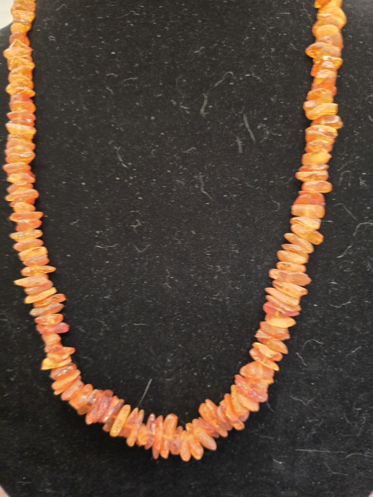 Vintage Genuine Baltic Amber Chip Bead Necklace 44g-Warm Honey Cognac 26″
