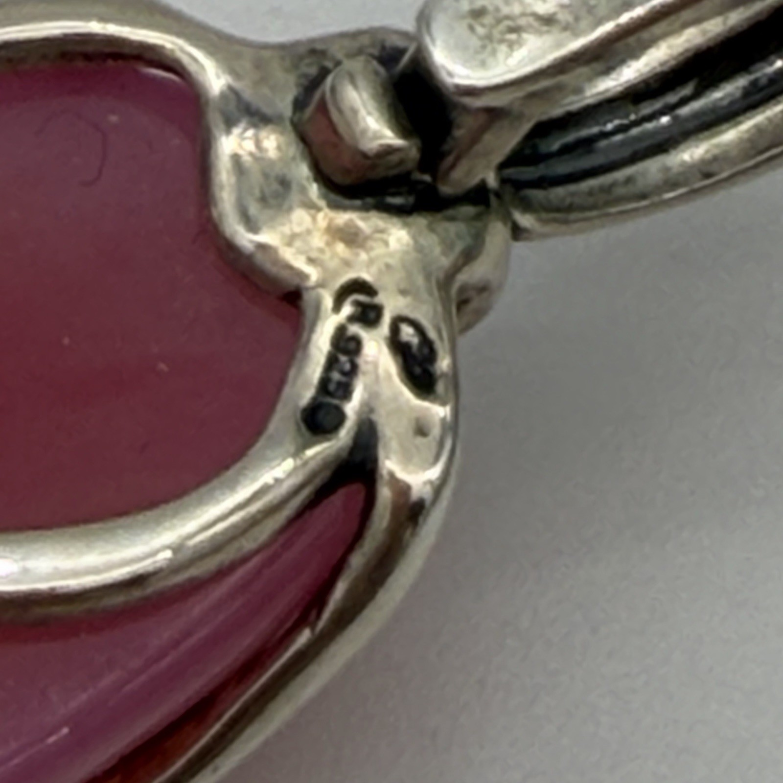 Carolyn Pollack Sterling Silver Pink Chalcedony Enhancer Pendant Modernist QVC