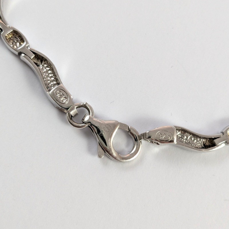 45cm Danish Sterling Silver Randers Solv Troels Tvenstrup Handmade wave necklace