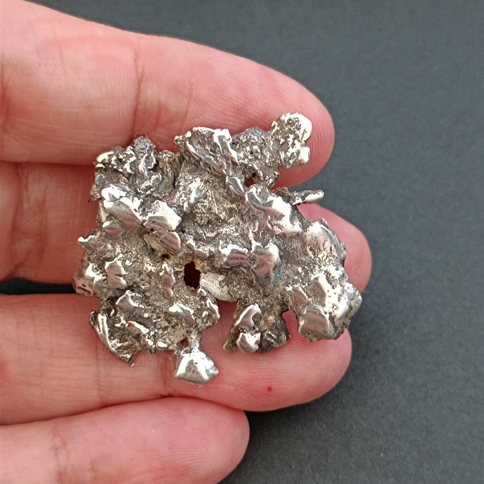 Brutalist Sterling Silver Brooch Modernist Abstract Sculptural Statement Artisan