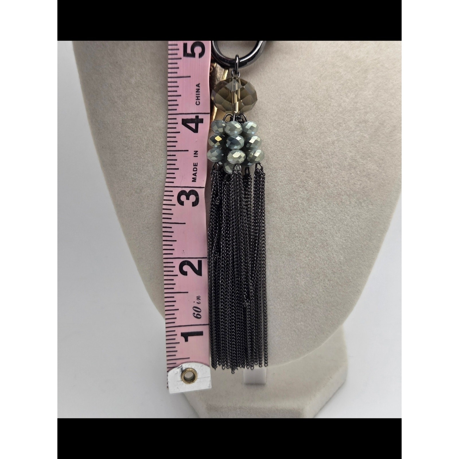 Vintage Joan Rivers Tassel Necklace – Iridescent Beaded Statement