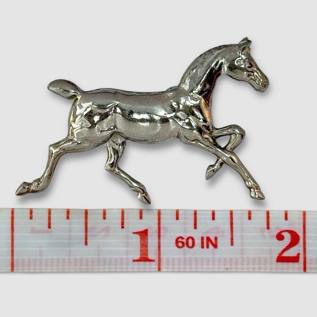 Vintage Sterling Silver 925 Running Horse Brooch Pin – Equestrian Jewelry