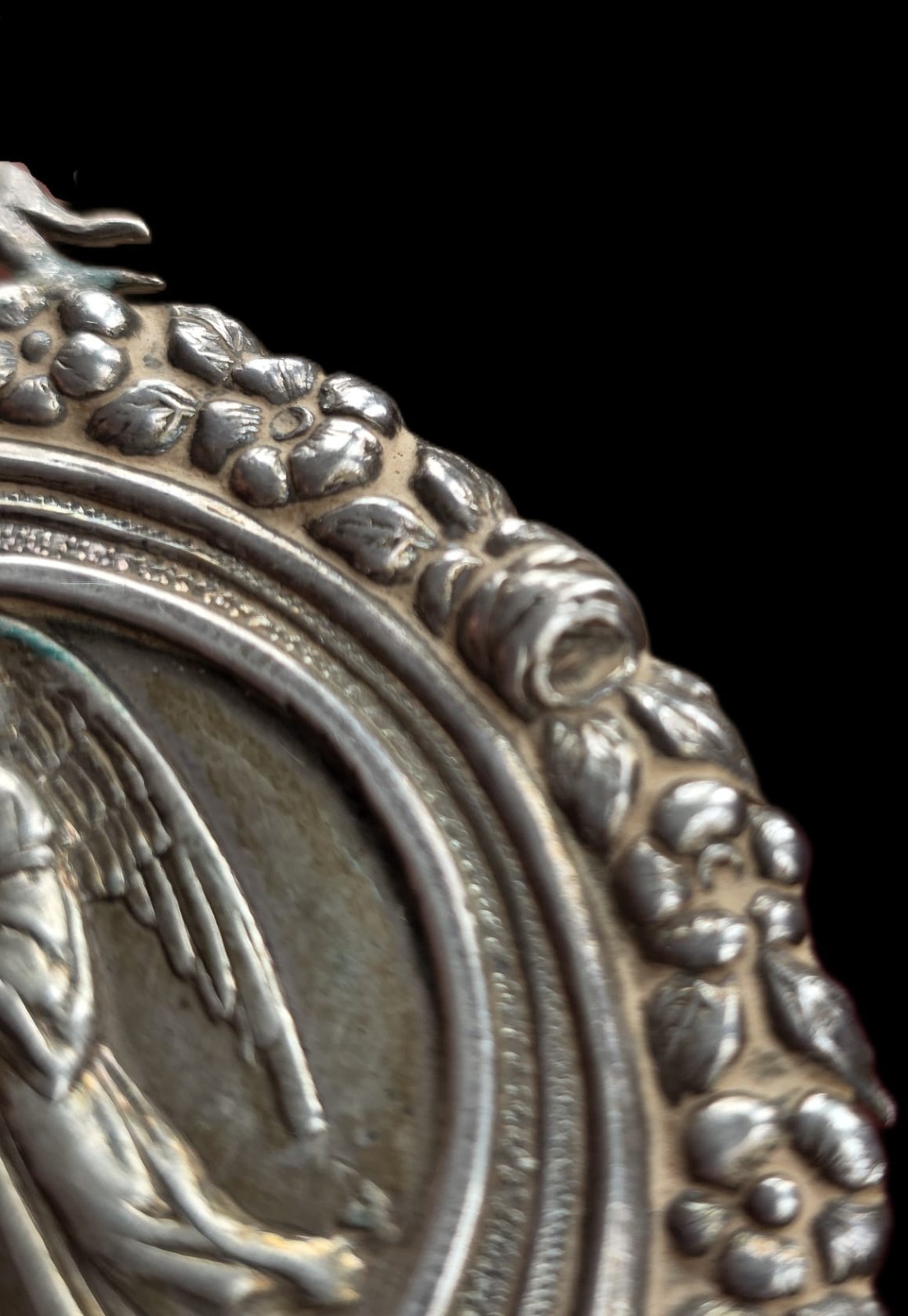Fine Antique 19Th Century Art Nouveau Silver Divine Protection Pendant Ca 1890