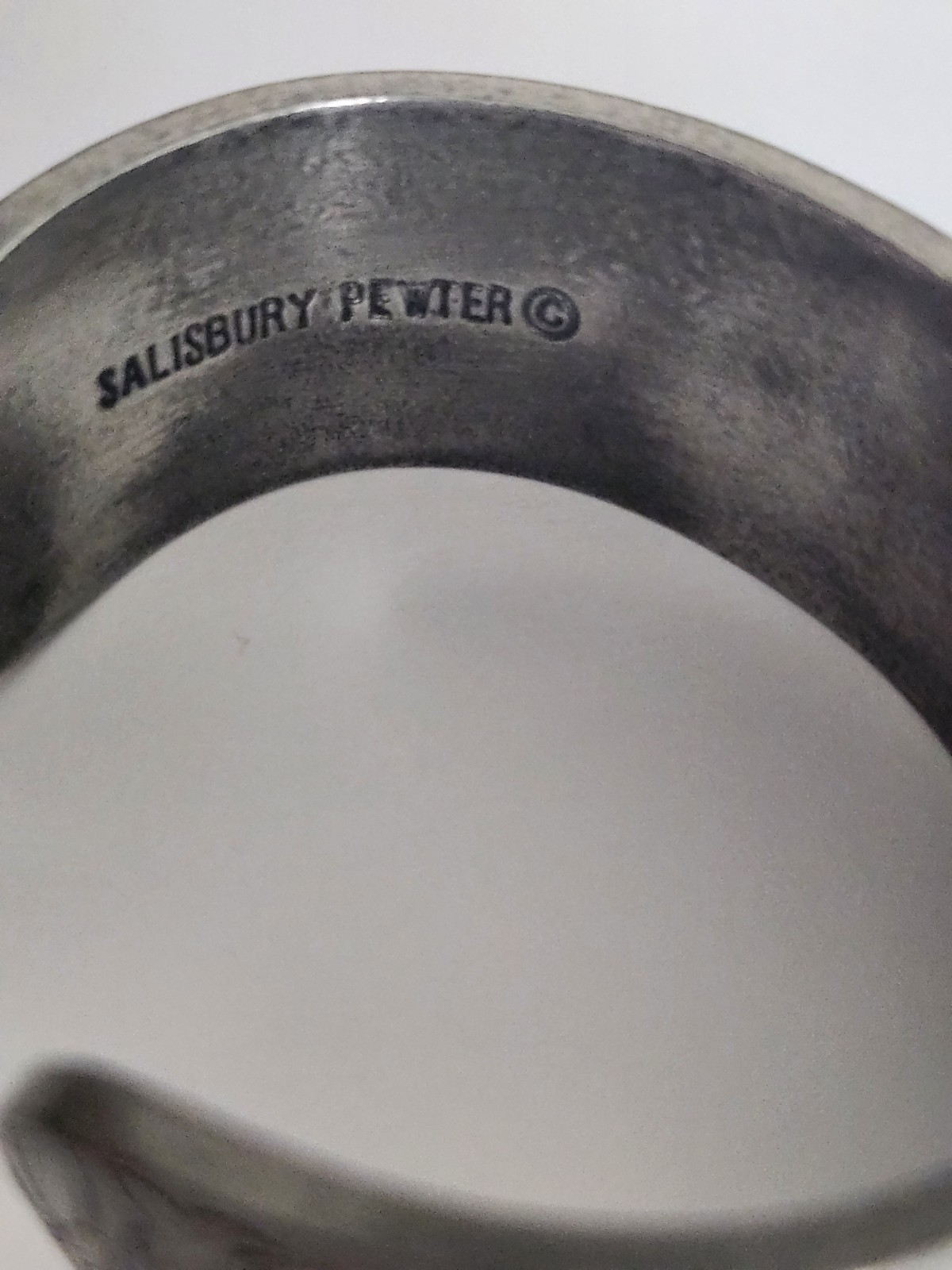 KIRK STIEFF SALISBURY PEWTER CUFF BRACELET LARKSPUR JULY FLOWER OF THE MONTH