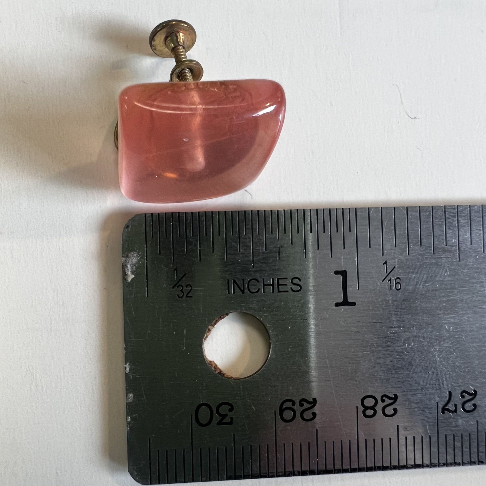 Vintage Translucent Lucite Acrylic Screw Post Earrings 1950s, Estate, Bright
