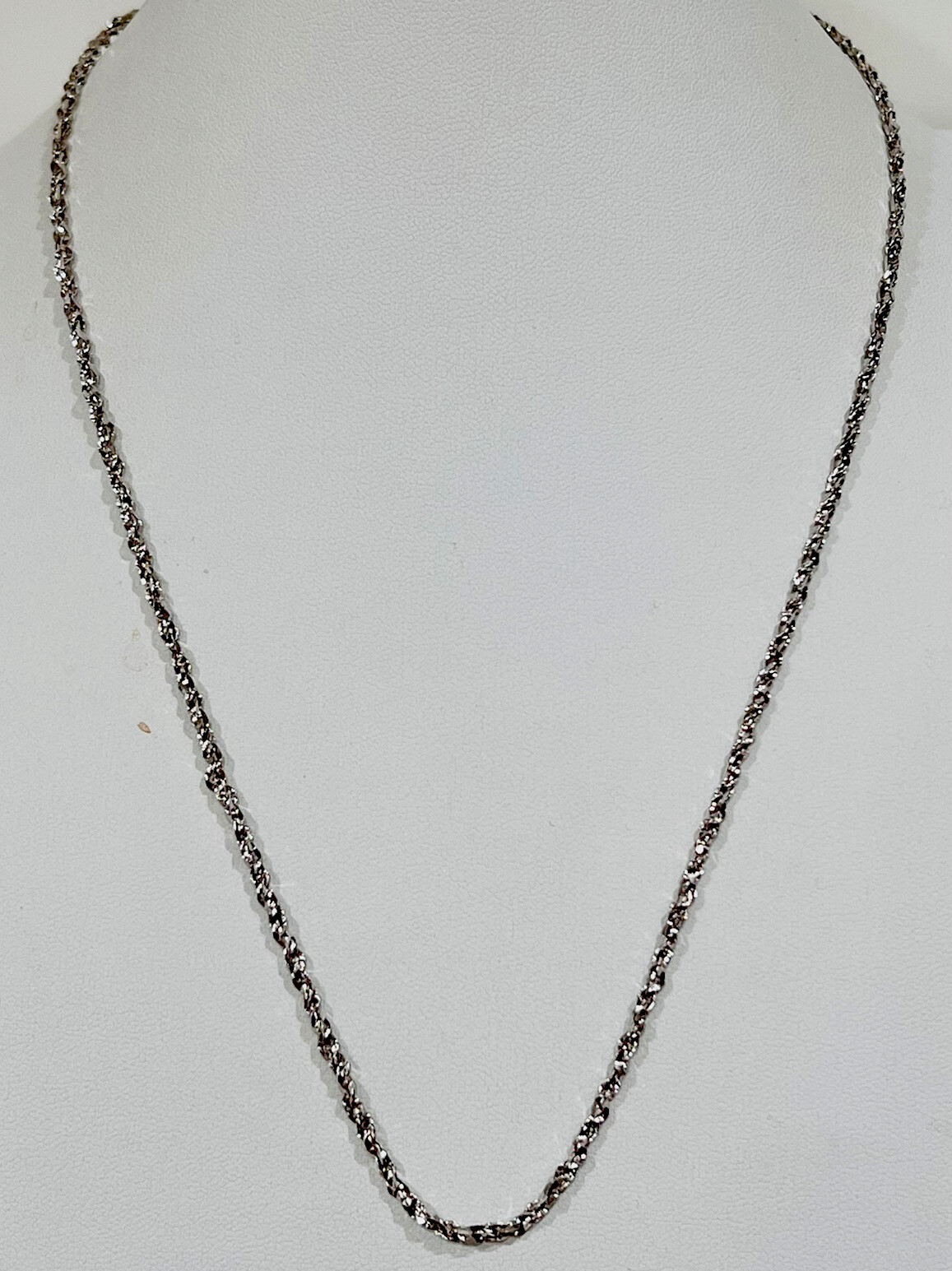 DaneCraft Tarnish Free 925 Italian Sterling Silver Twist Link Necklace 16”
