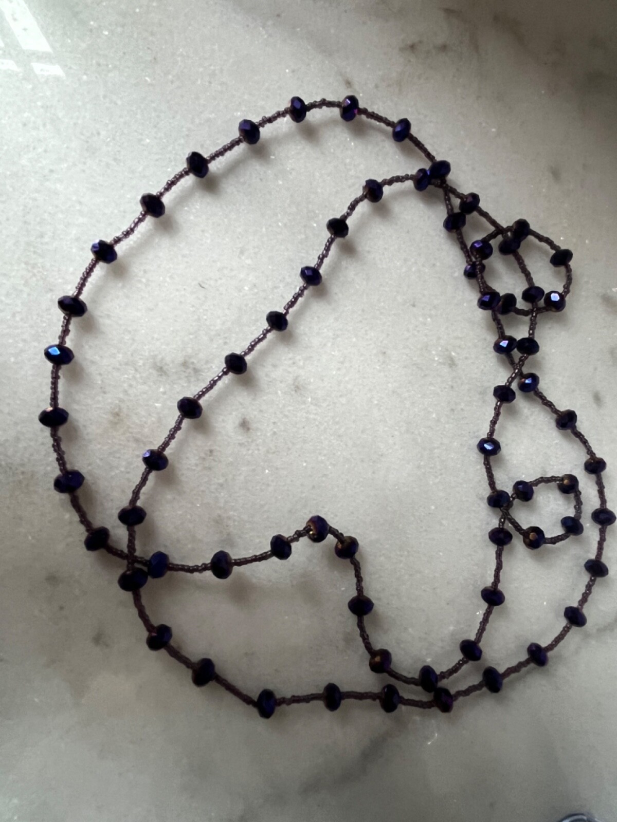 Purple Beaded Necklace 23.5 “