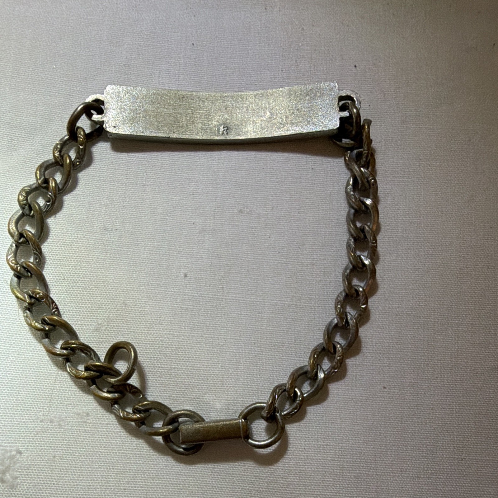 Vintage Girl Scouts Darlene Nameplate Bracelet Gold Tone GS Trefoil