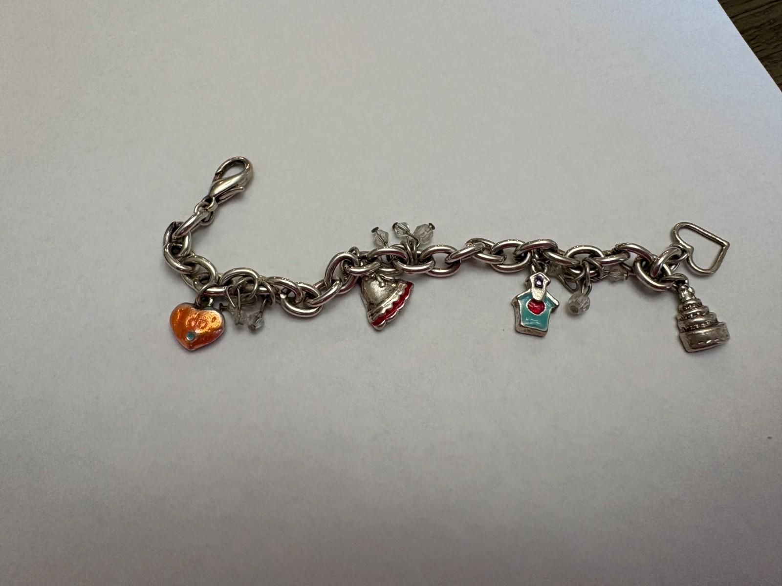Vintage 4 charm silver bracelet