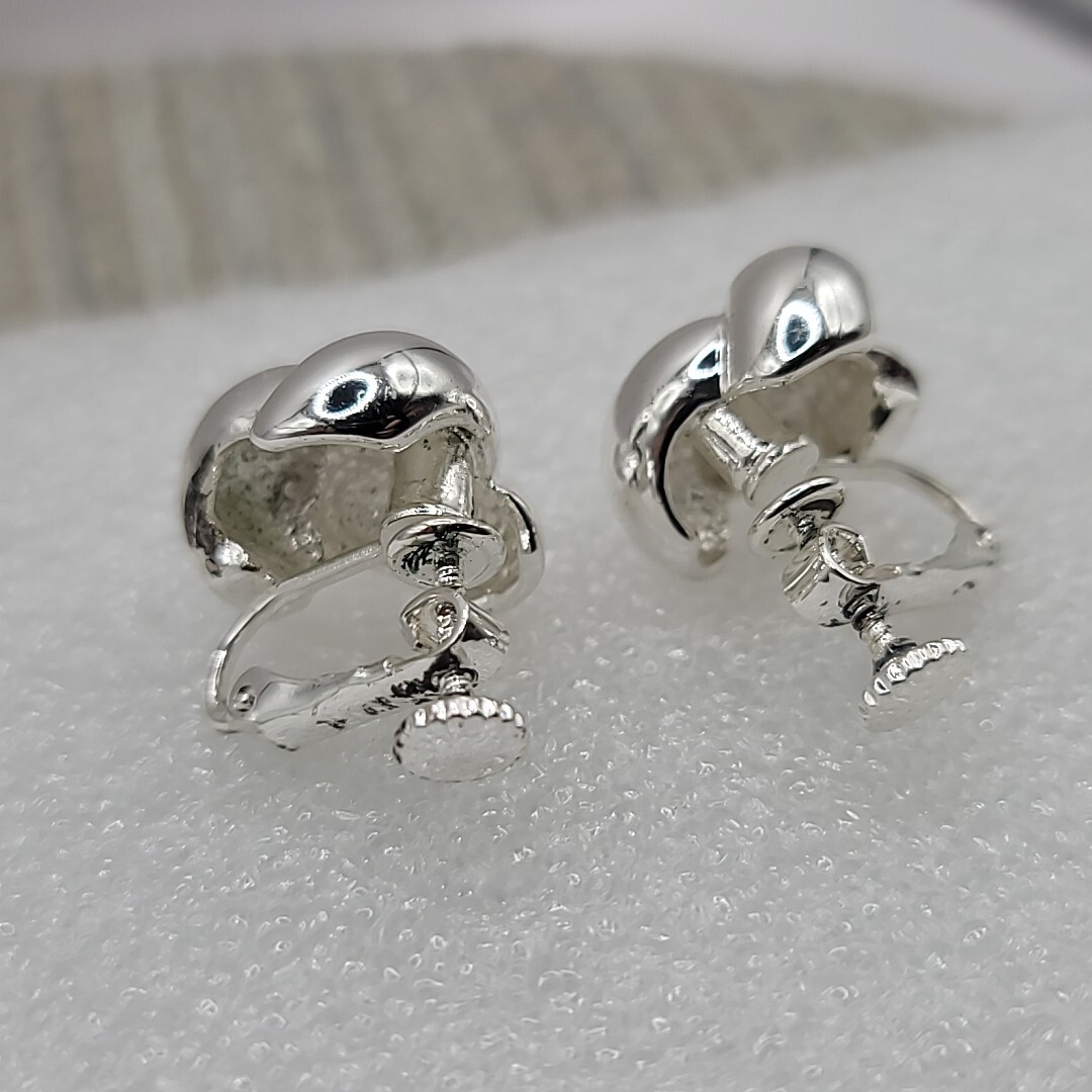 Vtg Napier Screw Back Silver Tone Love Knot Twist Clip On Earrings