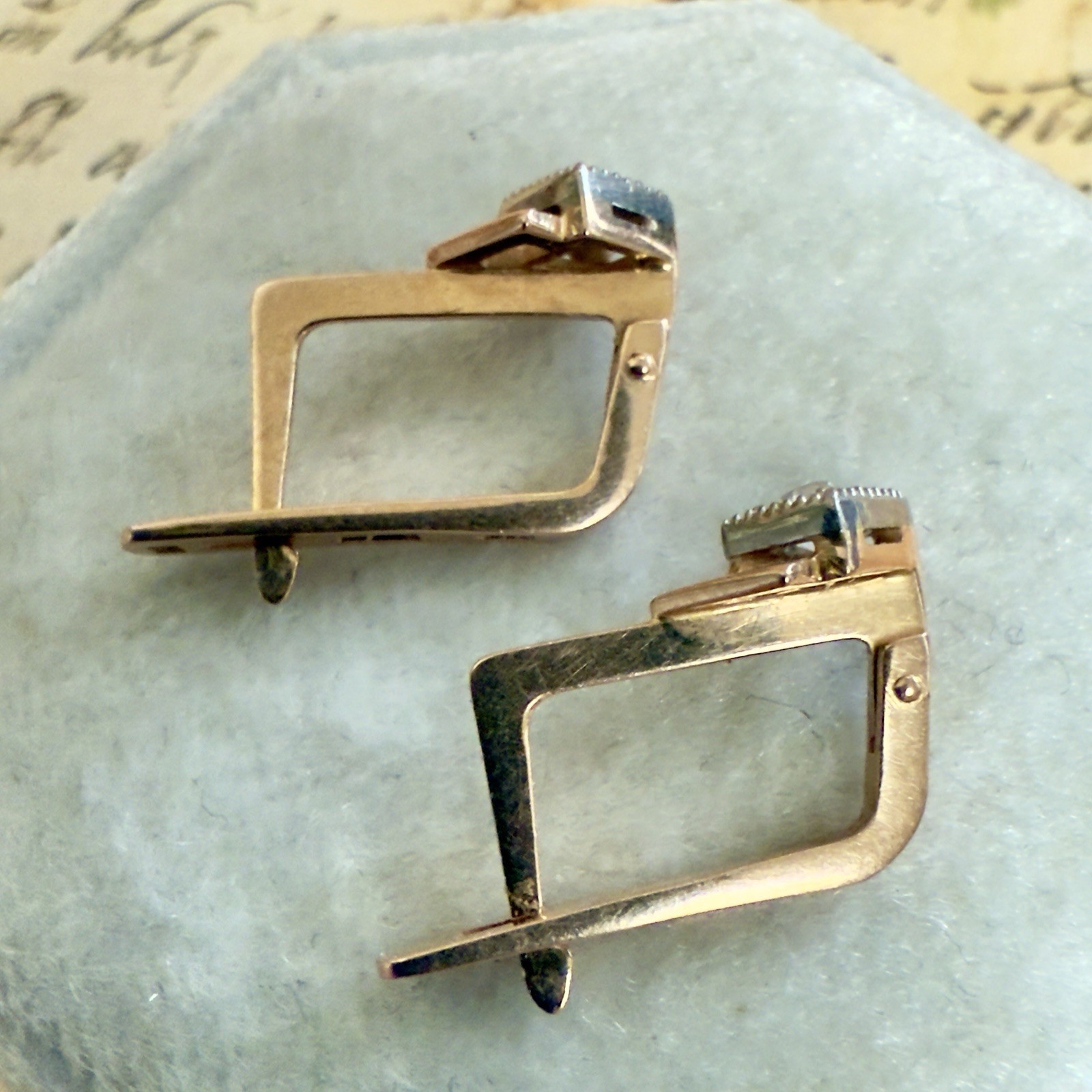 14k 583 Gold Earrings – Vintage East European Soviet USSR Era – #1737